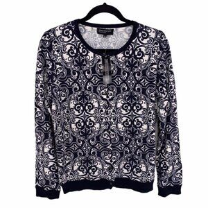 Jones New York| Navy/White Cardigan Sz M